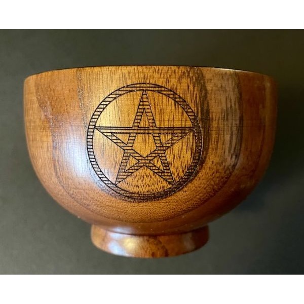 Offering Bowl Wooden with pentagram design